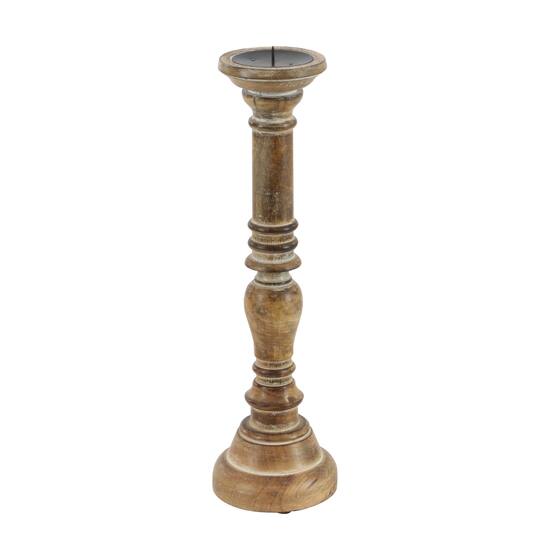 Mango Wood Traditional Candle Holder Set